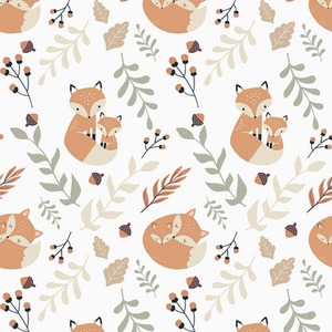 Forest Foxes Wallpaper in Warm Tones