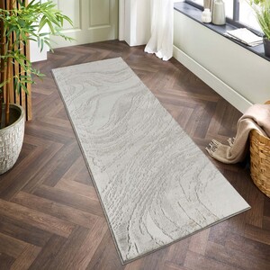 Perla Modern Abstract Action Living Room Area Rug Metallic Sheen Resin-Grey