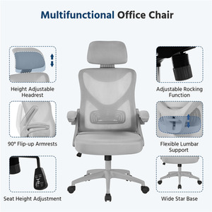 Full Grey / 11.4kg Yaheetech Ergonomic High Back Office Chair shot 10858814