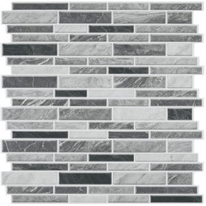 10-Piece Self-Adhesive Wall Tile Stickers with Marble Effect