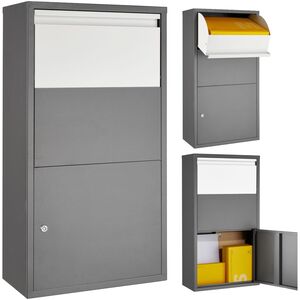 Post Box Fortress, Parcel Locker With Security Flap, 44 x 22 x 82 cm