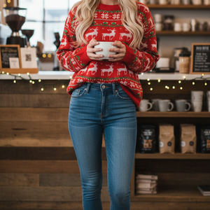 Christmas Fun Nordic Red Jumper