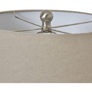 Ceramic Pot Lamp With Linen Shade