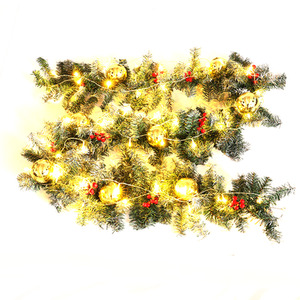 Frosted Pine, Berry and Gold Bauble Christmas Garland