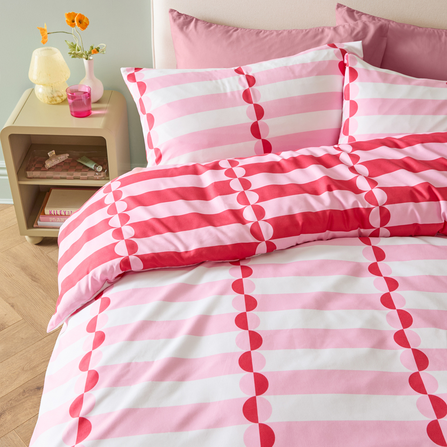 Lottie Reversible Soft Touch Duvet Cover Set - Red Double