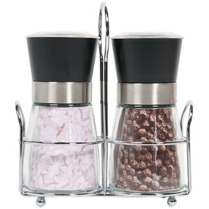 Salt and Pepper Mills with Wire Caddy