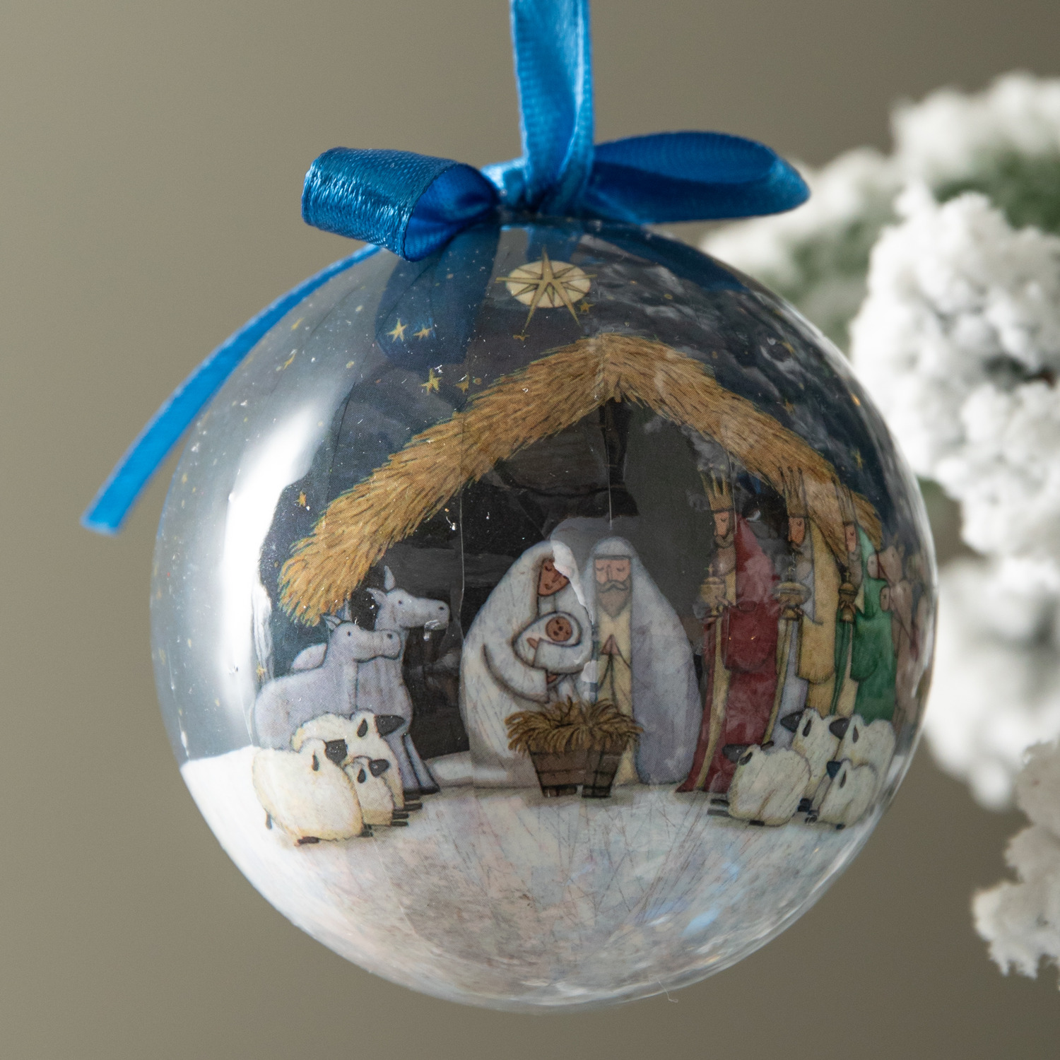 Set of 14 Traditional Vintage Nativity Christmas Tree Baubles