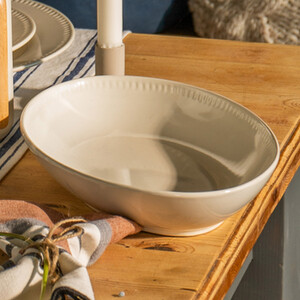 Mikasa Cranborne Stoneware Serving Bowl, 30.5cm, Cream