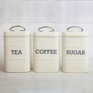 Tea, Coffee and Sugar Canisters in Gift Box