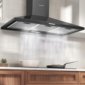 Chimney Range Hood with LED and Recirculating