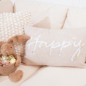 Spring Embroidered Cushion