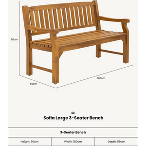 Sofia Large 3-Seater Bench (1800mm)