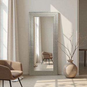Hammered Full Length Framed Bevelled Mirror