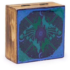 Hop Hare Small Enamel Square Box, Wolf  Moon Handcrafted