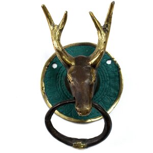 Stags Head Brass Door Knocker Classic Durable Home Decor