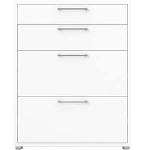 Dris White Office Cabinet with 2 Standard Drawers and 2 File Drawers