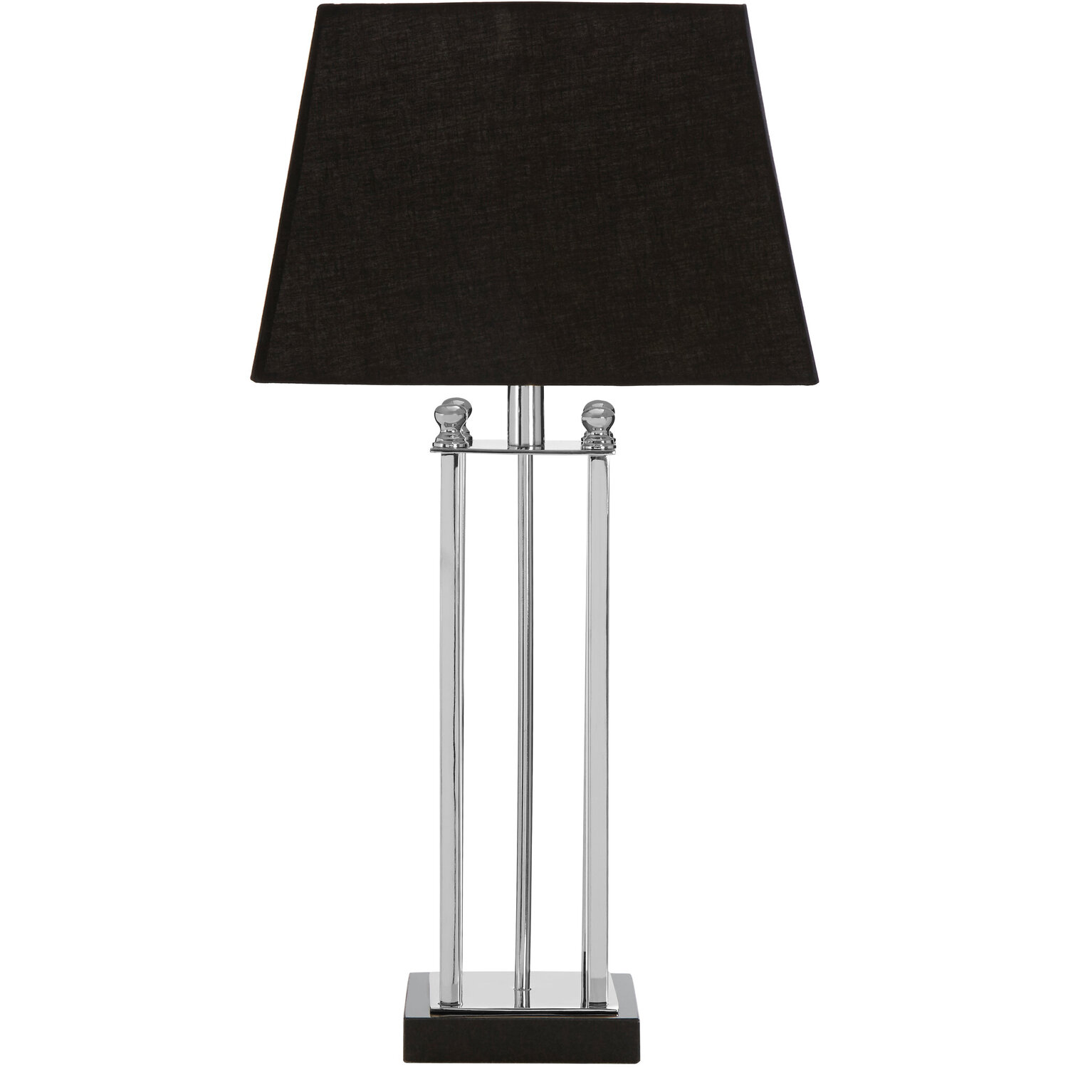 Hoffmann Nickel Finish and Black Shade Table Lamp - Black