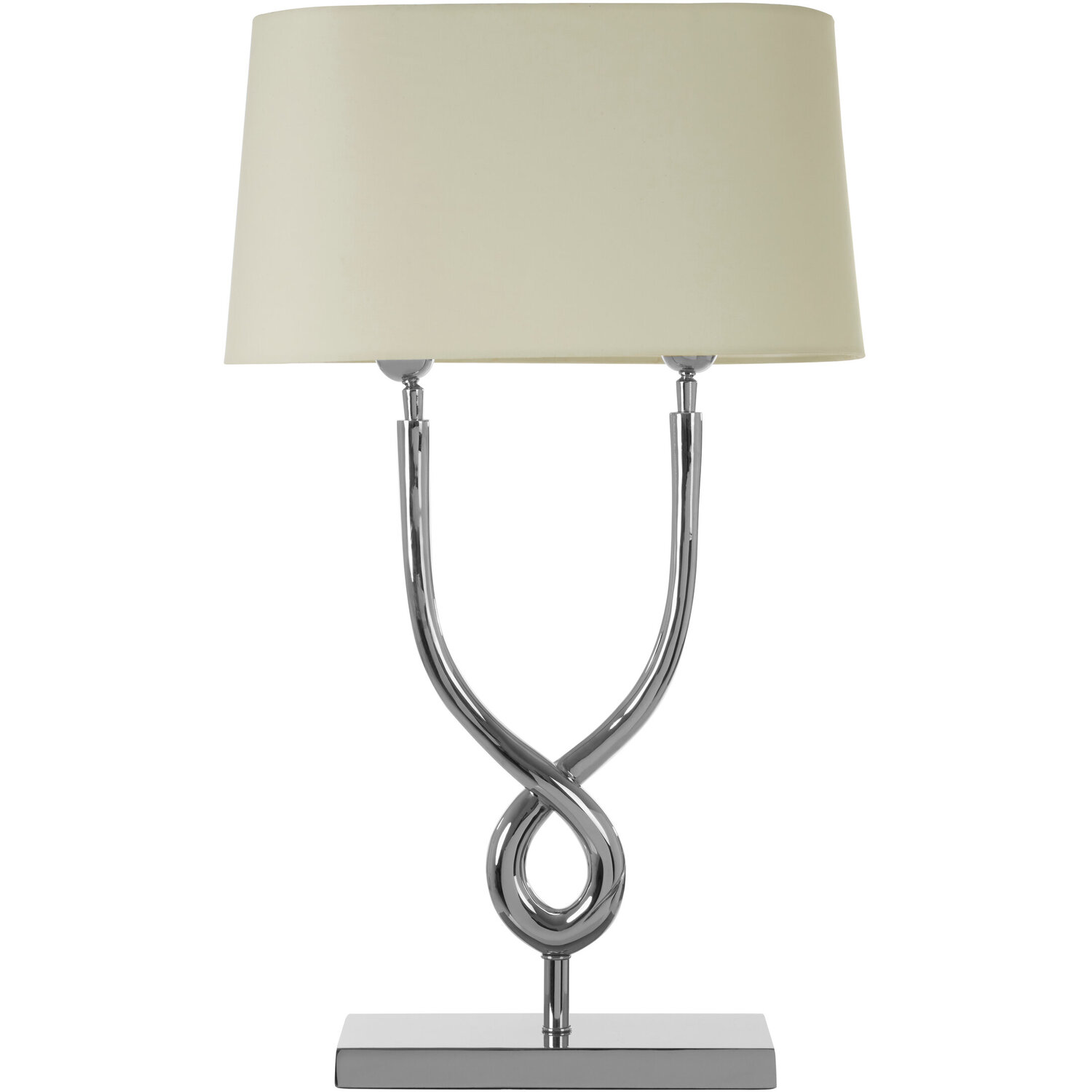 Skye Table Lamp with Cross Base - Silver