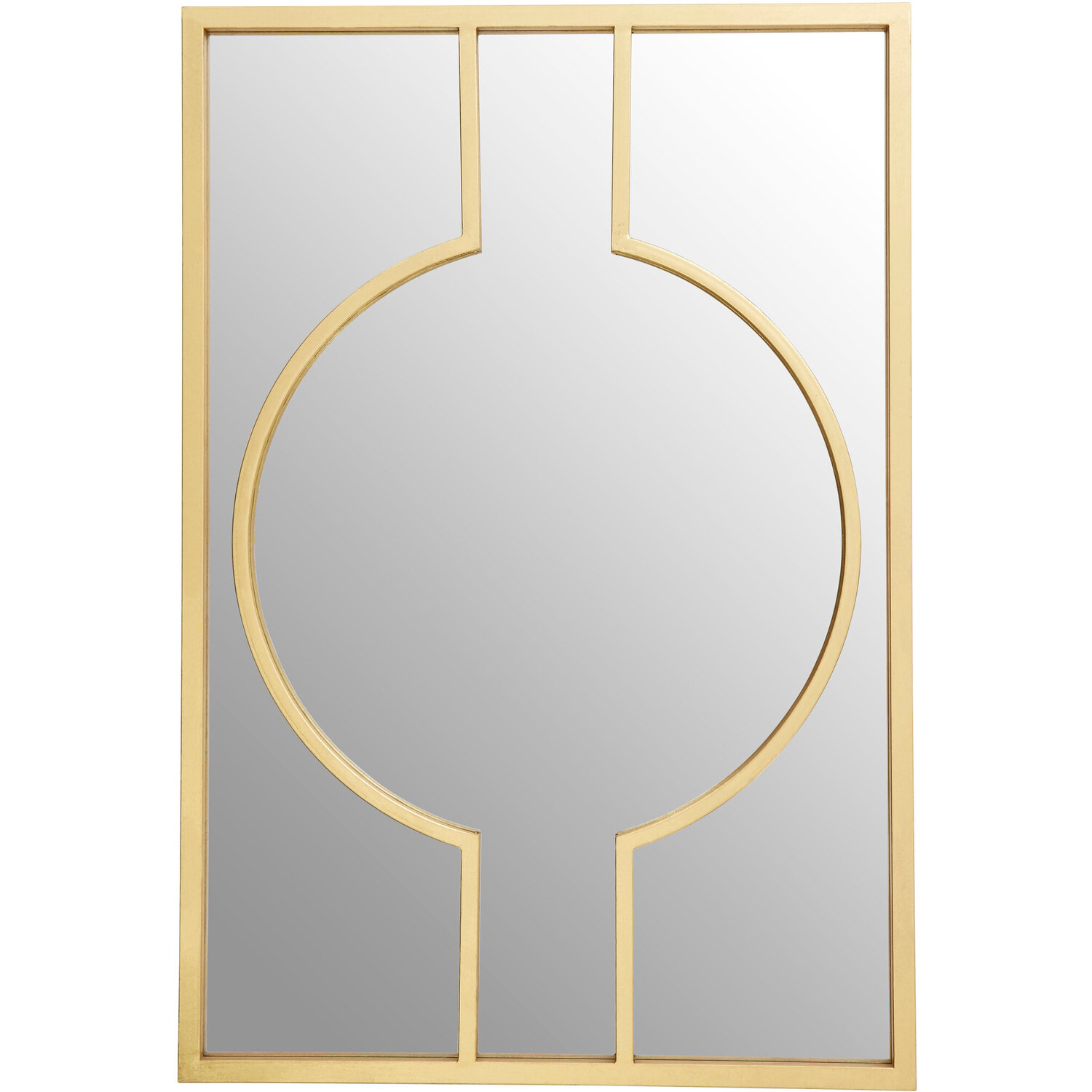 Brussels Baroque Rectangular Gold Finish Wall Mirror - Silver