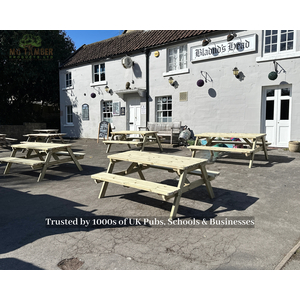 MG Timber Products - Heavy Duty Wooden Picnic Table / Bench With Premium Rounded Corners