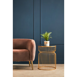 Avantis Gold Metal Wireframe Round Side Table