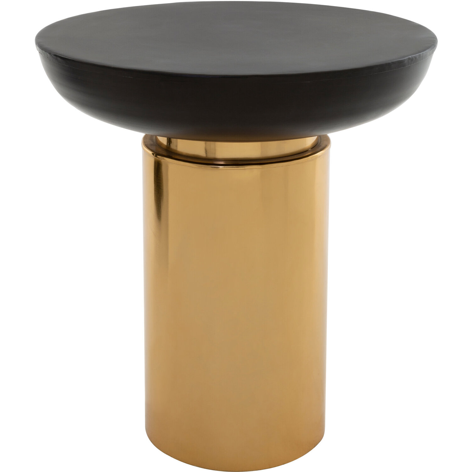 Interiors By Premier Kensington Townhouse Black And Gold Side Table With Column Base - Gold