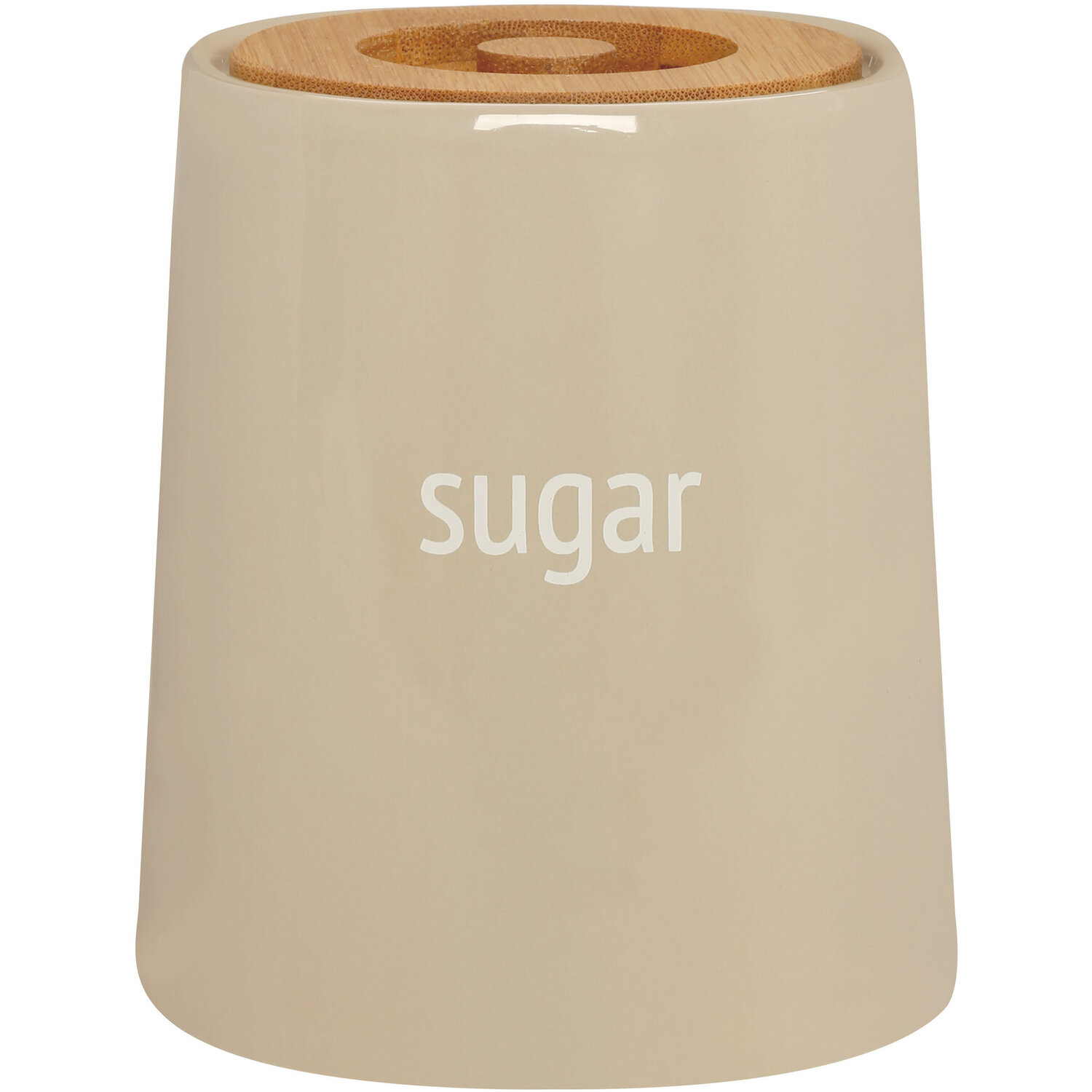 Fletcher Beige Ceramic Sugar Canister - Brown
