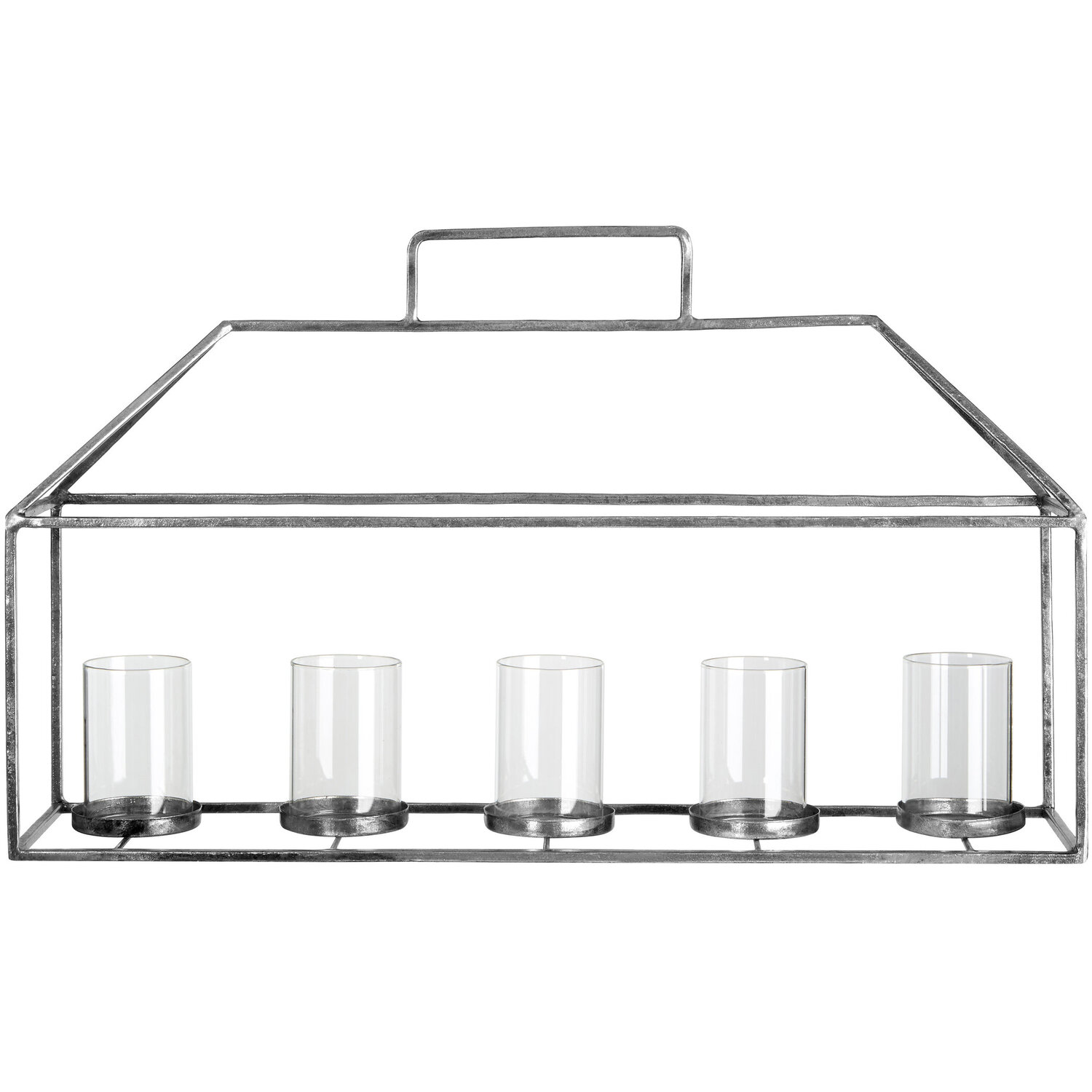 Reza Candle Holder with Silver Finish - Silver