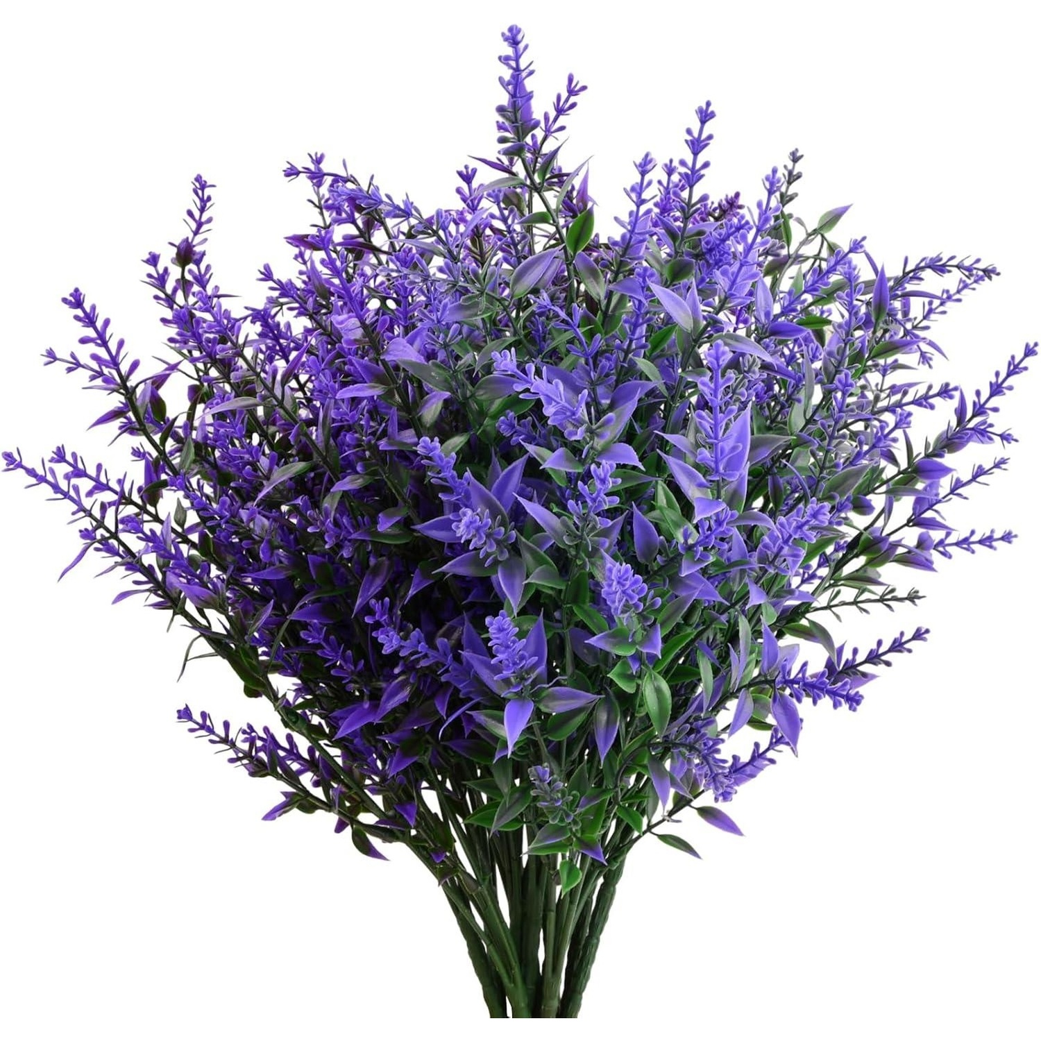 Dyzi Artificial Lavender Topiary Flowers Weatherproof Bushes with Spike in Purple