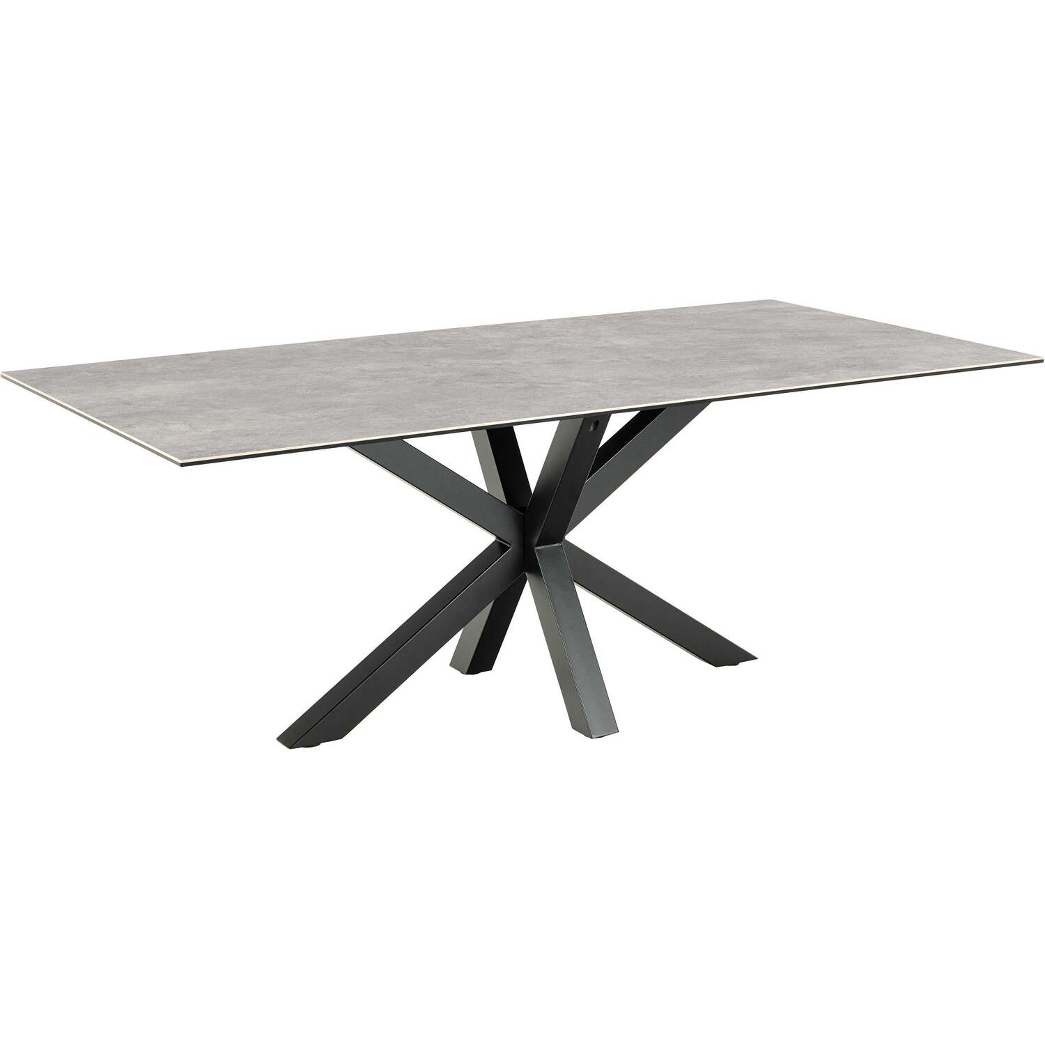 Perth Ceramic Rectangular Dining Table With Metal Legs - Grey