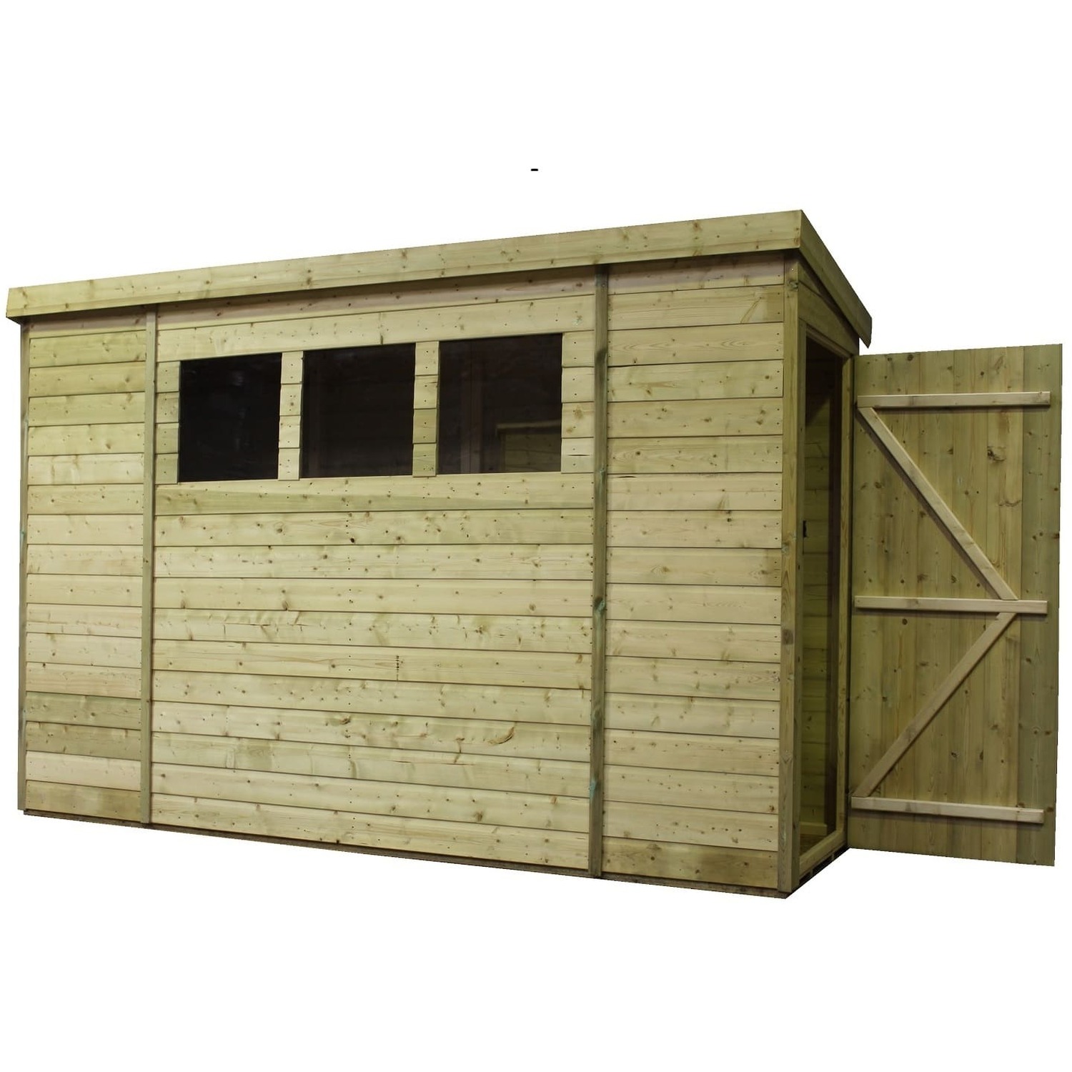 Empire Sheds 2600 Single Door Right Panel Tongue And Groove Garden Shed With Windows 14 X 3Ft - Image 3