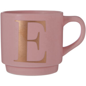 Signet Pink Monogram Mug, E