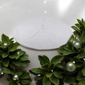 90cm Santa & Reindeer Christmas Tree Skirt - Red