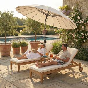 300cm Round Shanghai Parasol Umbrella - Light Grey