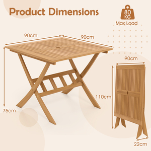 Patio Slatted Tabletop Dining Table