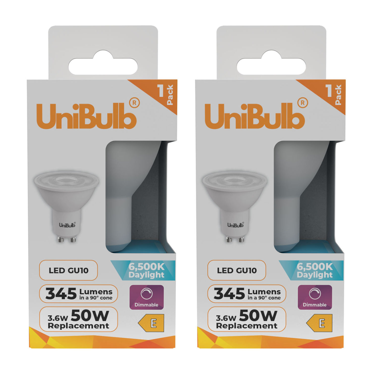 UniBulb LED GU10 345lm 3.6W (Replaces 50W) 6500K (Daylight) Spotlight Light Bulb - Daylight