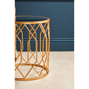 Avantis Set Of 2 Gold Frame Round Side Tables