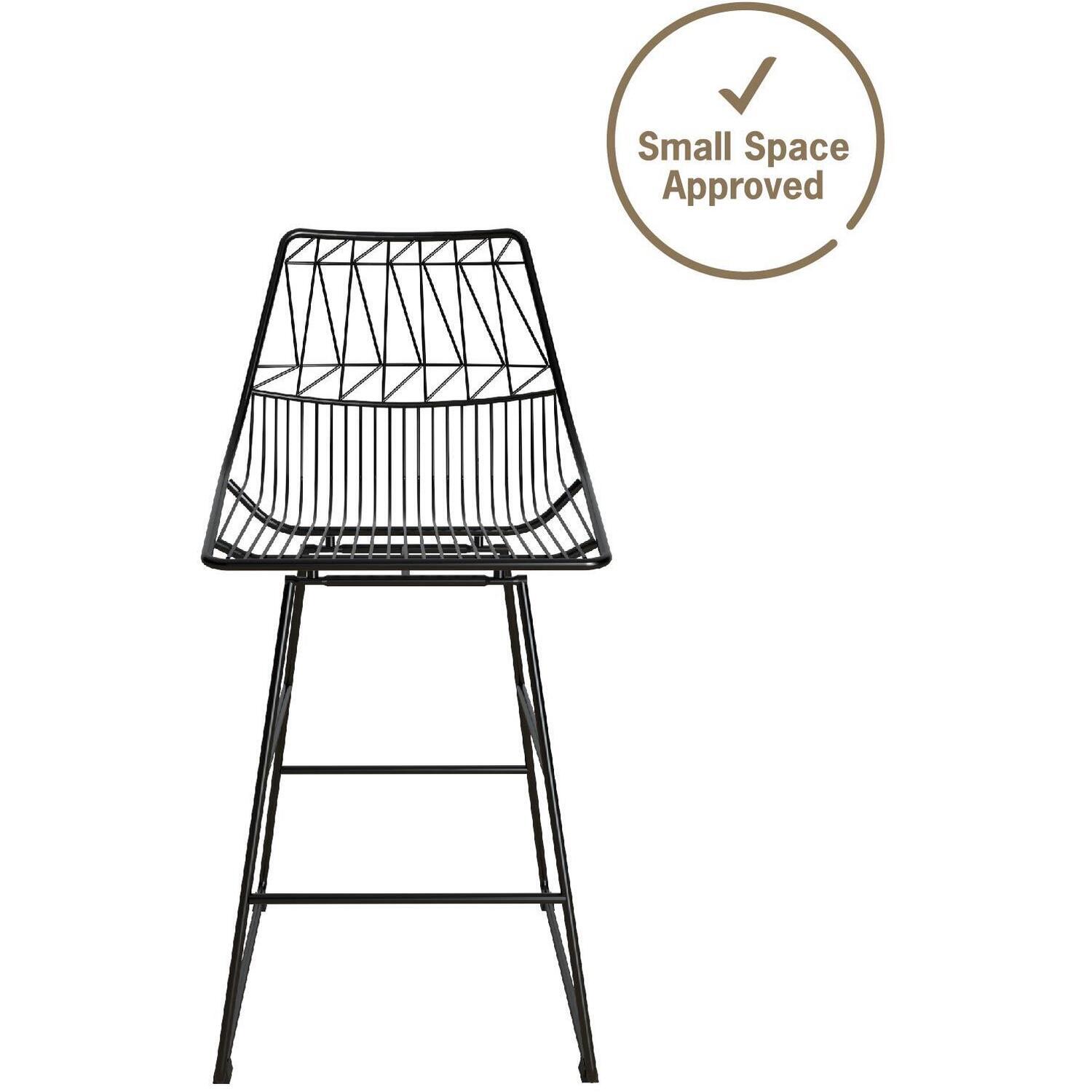 Cosmoliving Astrid Wire Metal Counter Stool - Black
