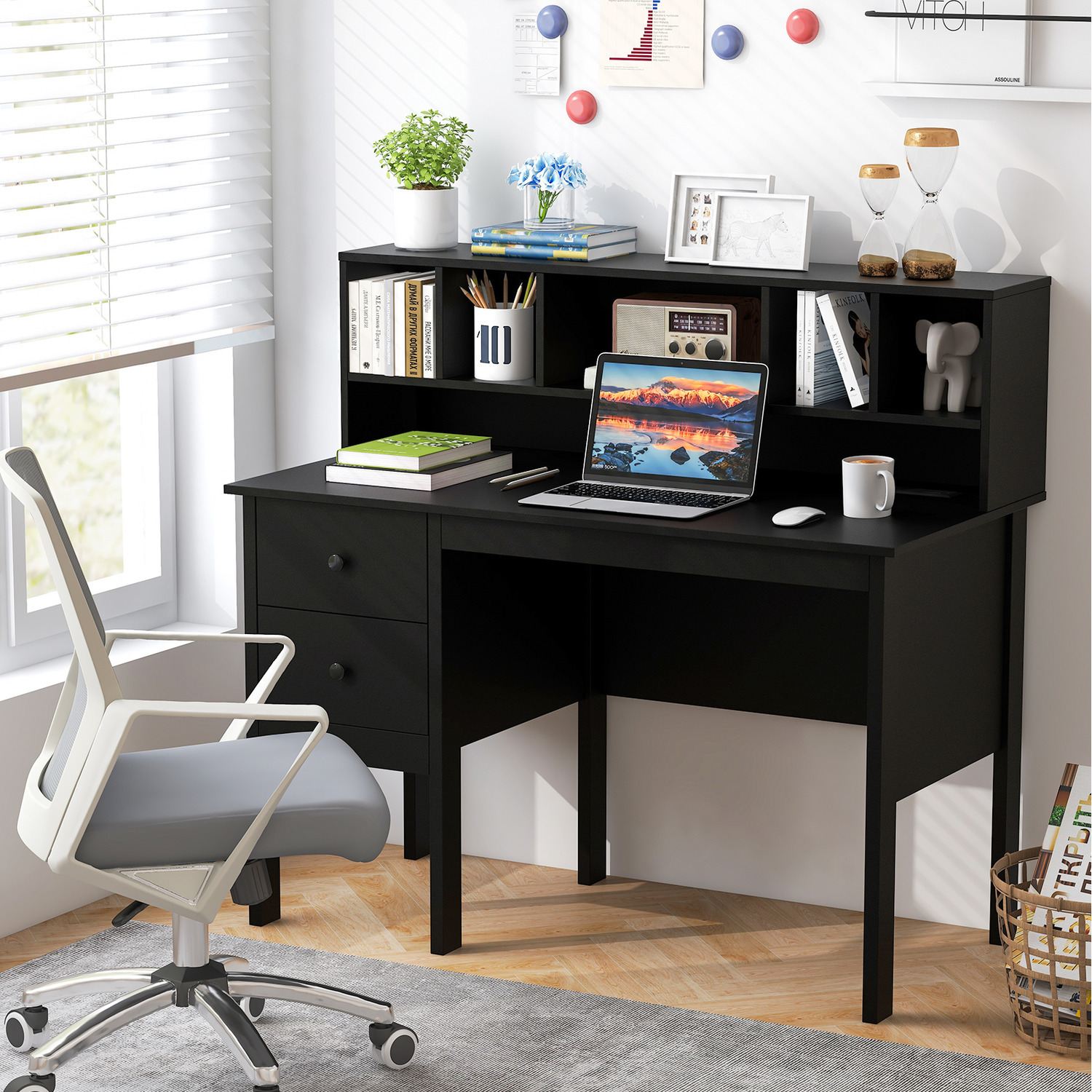 Office Computer Workstation - Black