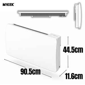 2000W WiFi App Aluminium Ceramic White Panel Heater, Wall Mounted Smart Electric Radiator with LCD D
