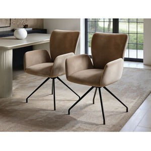 Kora Mocha Swivel Dining Chair Set of 2