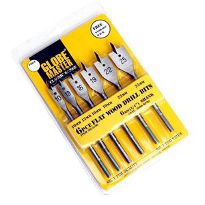 Globemaster Flat Wood Drill Bit Set (6 Piece)