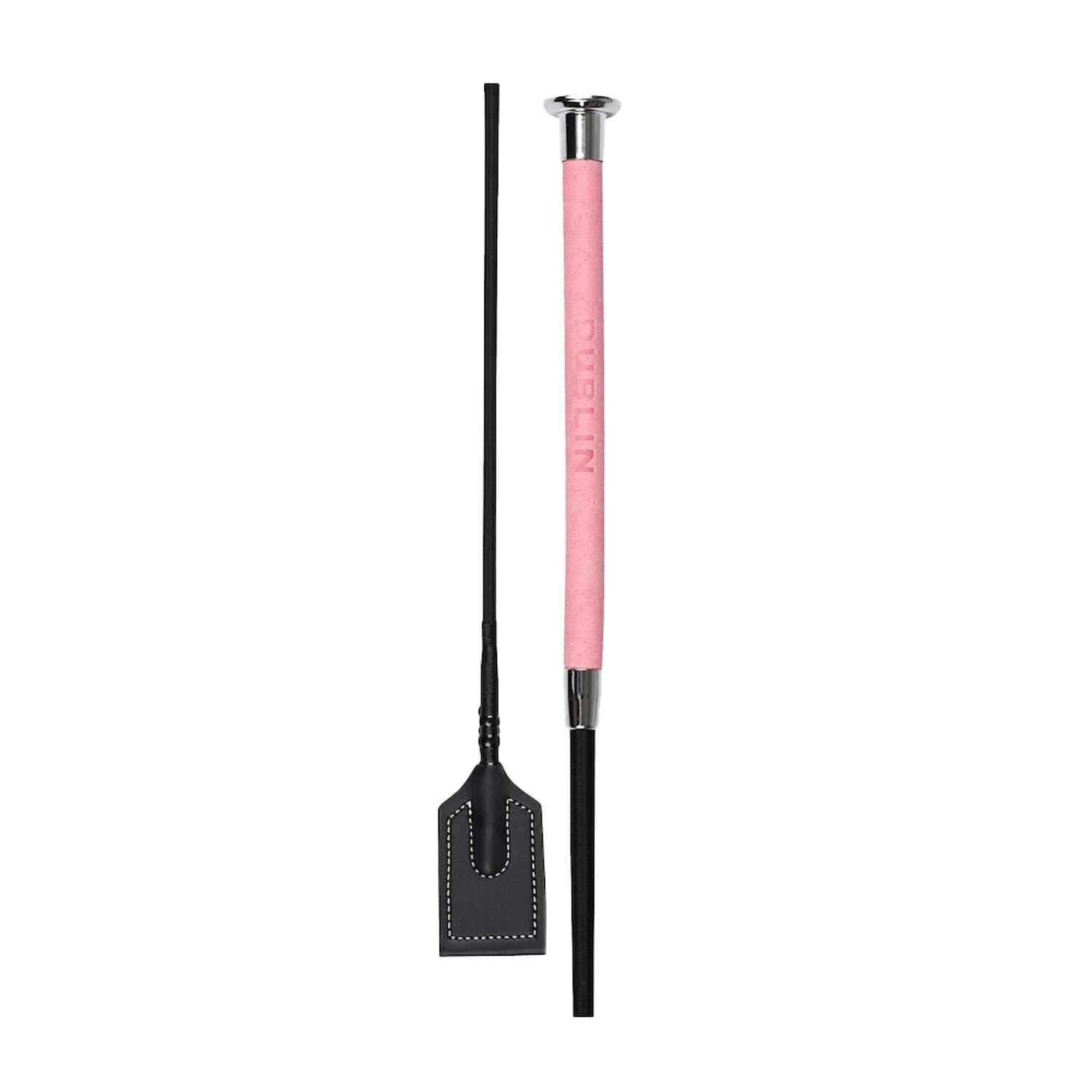 Dublin Stitch Leather Horse Dressage Whip - Pink