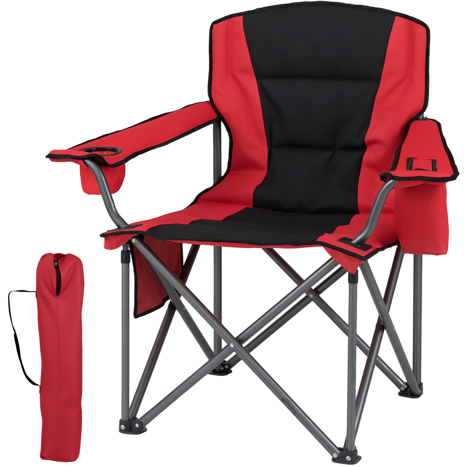 Costway Portable Folding Padded Chair - Red