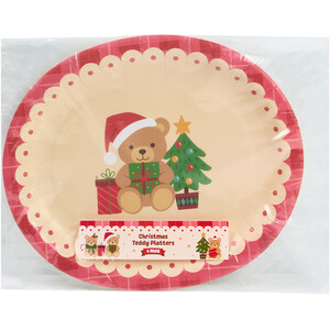Pack of 4 Christmas Teddy Platters