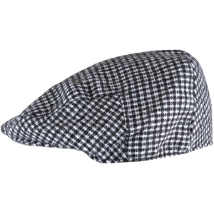 Mens Checked Wool Blend Traditional Flat Cap