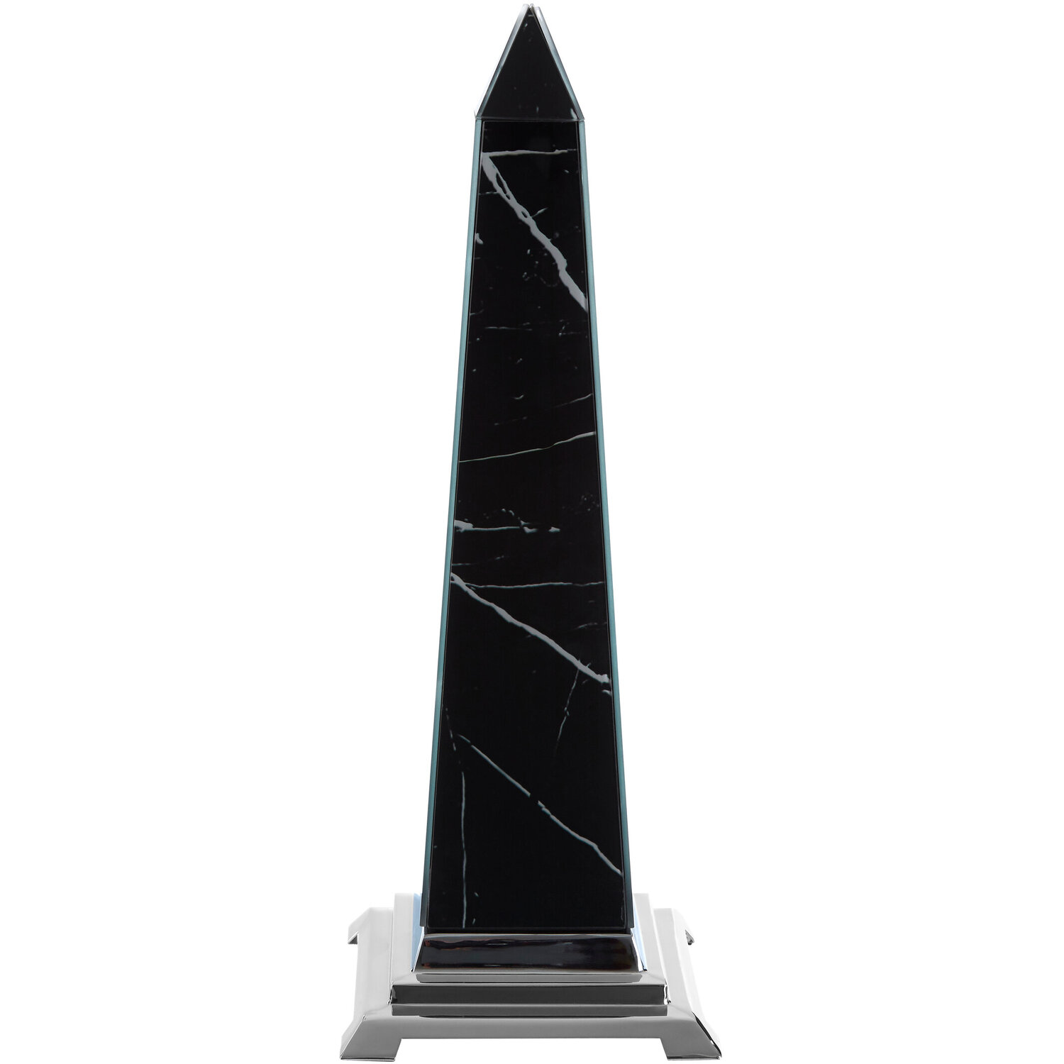 Orsina Renata Large Black Marble Design Obelisk Sculpture
