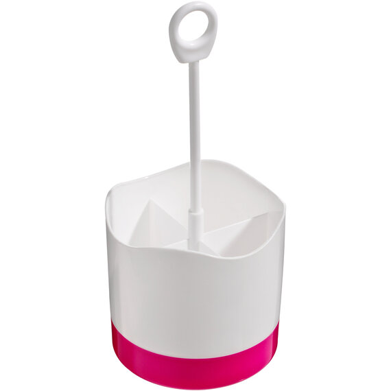 Kitchen Brights Hot Pink and White Plastic Cutlery Caddy