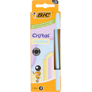 Pack of 3 BIC Cristal Pastel Ballpoint Pens
