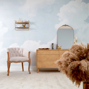Early Light Full Wall Mural in Blue